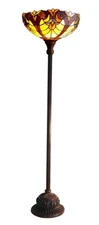 Chloe Lighting Liaison Tiffany-Style 1 Light Victorian Floor Lamp 15" Shade