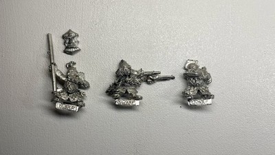 Warhammer Dwarfs Thunderers Command Metal OOP Oldhammer Fantasy 1999 Rare GW