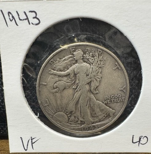 1943  P 50C Silver Walking Liberty Half Dollar VF