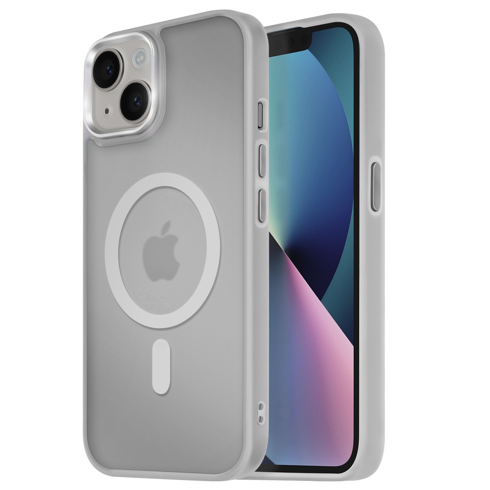 Coque iPhone 13 Avizar Frost Color gris givré en polycarbonate premium