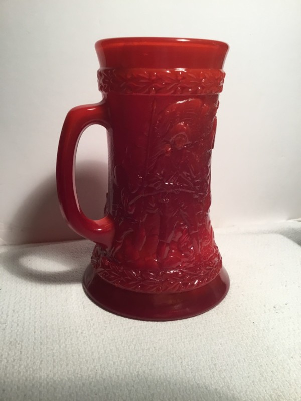 FENTON GLASS RED BICENTENNIAL MUG