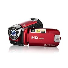 Video Camera Camcorder, 1080P 16MP DV Camera Vlogging Recorder, 2.7in TFT Red-