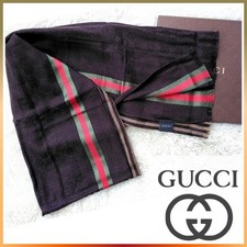 Echarpe étole GUCCI excellent état laine soie double GG rouge vert