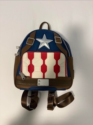 Marvel Captain America Loungefly Mini Backpack NWOT Blue Red Cosplay Bag