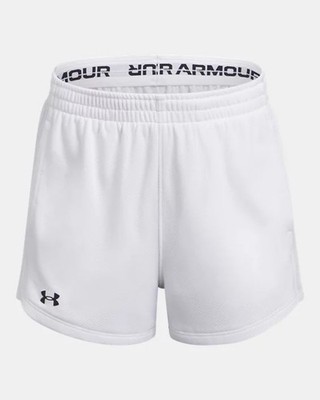 Under Armour Girls Tech Play Up Mesh Athletic Shorts White Youth Small NWT