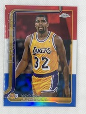 2025-26 Topps Chrome Magic Johnson Red White & Blue Refractor Lakers