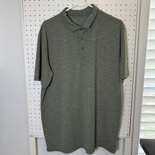 ANETIK Polo Shirt Men's Size XL Green Button Short Sleeve UPF 30 Performance