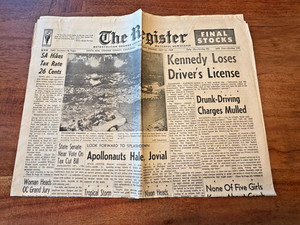 Apollonauts Splashdown Kennedy Loses Drivers License July 23, 1969 Newspaper