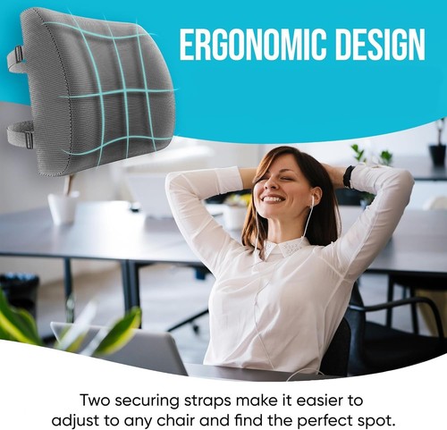 Ergonomic Memory Foam Lumbar Support Pillow for Comfort in Cars & Offices - Picture 8 of 8
