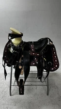 Charro Saddle – Black & Burgundy “El Vaquero” Edition (15.5”)