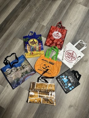 Lot of 7 Reusable Tote Shopping Bags,Trader Joes, Jewl Osco ETc