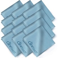 12 Pack Microfiber Cleaning Cloths for Glasses, Lenses, Phones Screens - Lint-