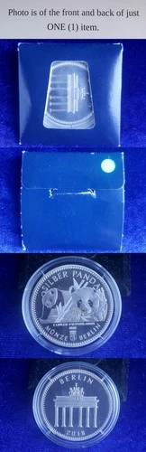 2016 Berlin Mint Silber Panda 1 Troy Oz .999 Fine Silver Round Original Holder