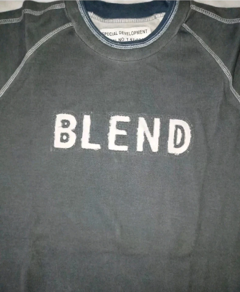 T Shirt Uomo Maglia Blend Grigio Manica Lunga Taglia L Vintage - Imagen 2 de 3