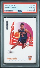 1991 SkyBox    RC #194 John Starks New York Knicks Basketball Card Rookie PSA 10. rookie card picture
