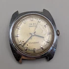 Vintage Timex Dynabeat Electric Watch 36mm Parts Repair Silver Tone