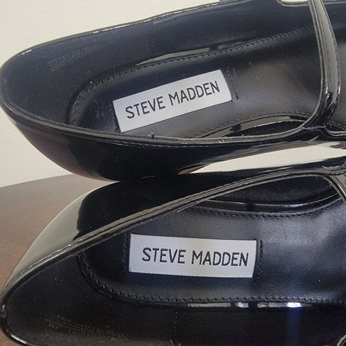 Steve Madden Irelee Mary Jane Block Heel Black Patent PU Leather Sz 7 Square Toe - Picture 11 of 18