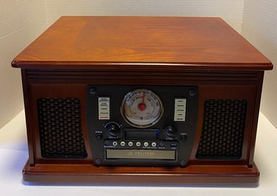Innovative Technology ITVS-760B Wood Music Center Record Player Stereo w Remote