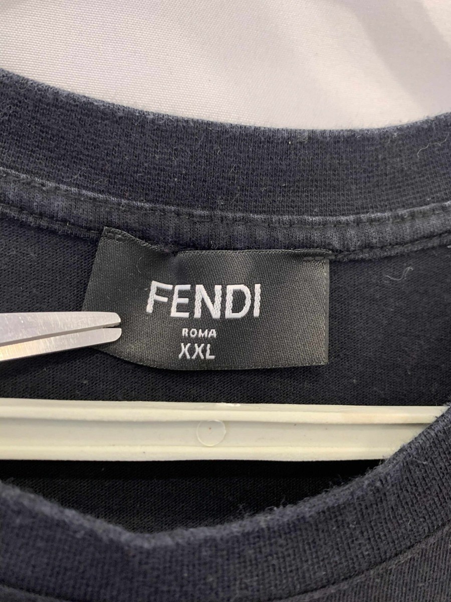 FENDI Tシャツ XXL Fendi Monster Eyes T-Shirt Black XXL Men's Luxury Designer Tee