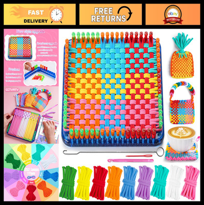 DIY Weaving Loom Kit for Kids & Adults - Potholder Loops Craft Set, 252 Loops, E