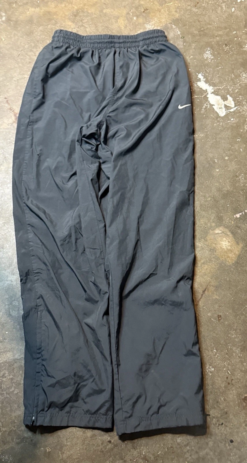 Y2K Nike Parachute Baggy Wide Leg Jogger Track Pants Mens M Nylon Lined SHINY