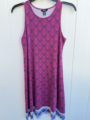 Hatley Women's Raspberry Navy Sleeveless Cotton Stretch Tank Dress Size XS