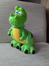 Fisher Price Dino Roar T-Rex Green Dinosaur Vtg Plush 1999 Plastic head