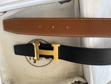 Hermes Belt 95 Togo Reversable H Buckle Gold