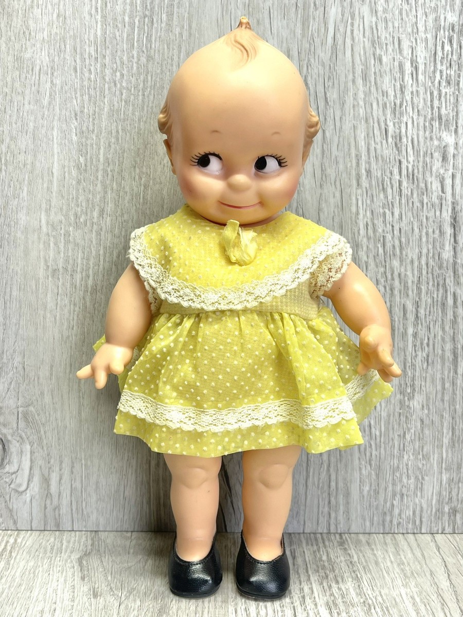 Vintage Cameo Kewpie Doll 12” Vinyl Yellow Dress Side Glance Eyes