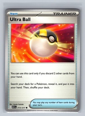 Ultra Ball 213/217 C Pokemon Ascended Heroes NM/M