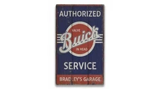 Buick Service Rustic Distressed Sign, Personalized Wood Sign