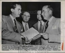 1952 Press Photo Shivers, Chandler, Hart, Jeffers get together at a meeting