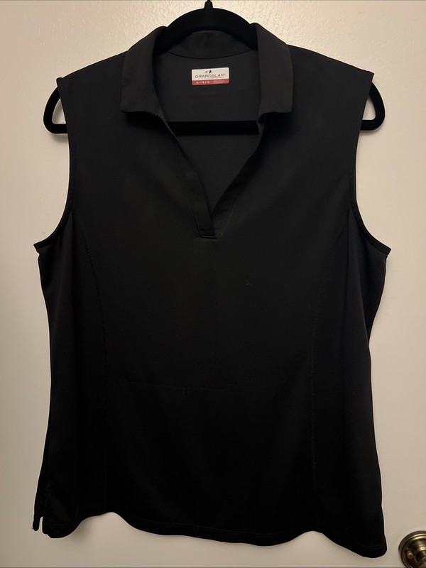 Grand Slam Tennis Polo Black Size XL Women’s Short Sleeve Shirt