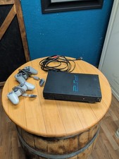 Sony PlayStation 2 Fat Console Black with Cables And Controllers Testes