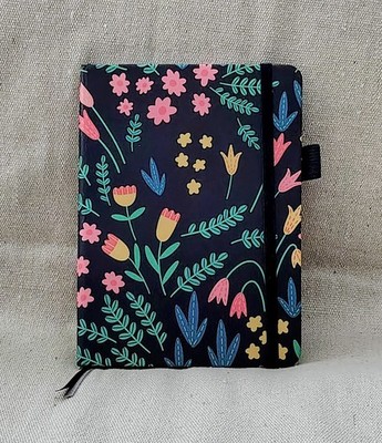 Taja Address Book w Alphabetical Tabs Pen Loop Padded Hardcover w Flowers 