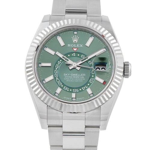 Rolex Sky-Dweller Mint Green Dial Steel Oyster Watch 336934