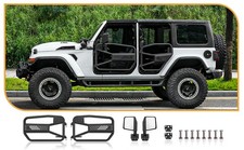 Tube Doors For Jeep Wrangler Jl 2 Door 2018-2024 Black Steel W Mirror Tube Doors For Jeep Wrangler Jl 2 Door 2018-2024 Black Steel W Mirror
