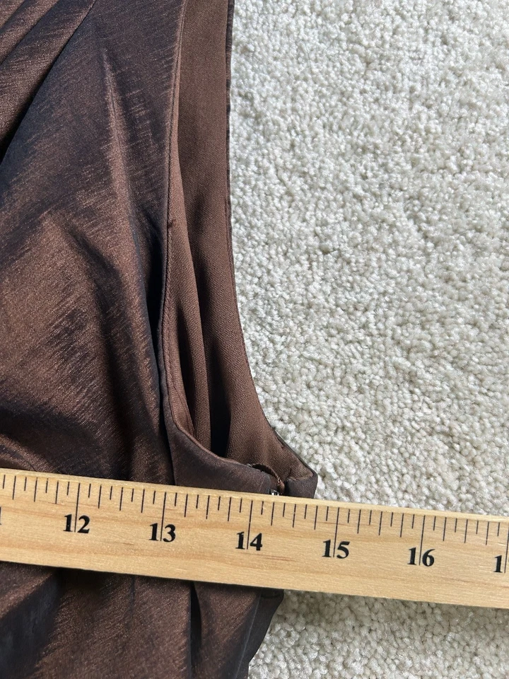 Vestido de cóctel JAX para mujer marrón talla 6 sin mangas de nailon spandex Foto 2 de 4