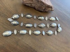 Link Concho Sterling Silver Native American Belt Stamped Scallop Oval Chain