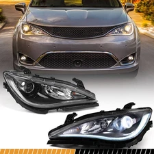 2P For Chrysler Pacifica 2017-2020 Chrome Halogen Headlights w/ Quad Lamp LH RH