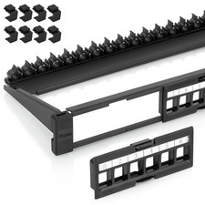 Everest 24 Port Keystone Patch Panel 1-Pack - Removable 6-Port Panels - Use wi