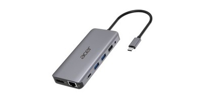 Acer 12-in-1 Type-C Dongle Kabelgebunden USB 3.2 Gen 1 (3.1 Gen 1) Type-C Silber