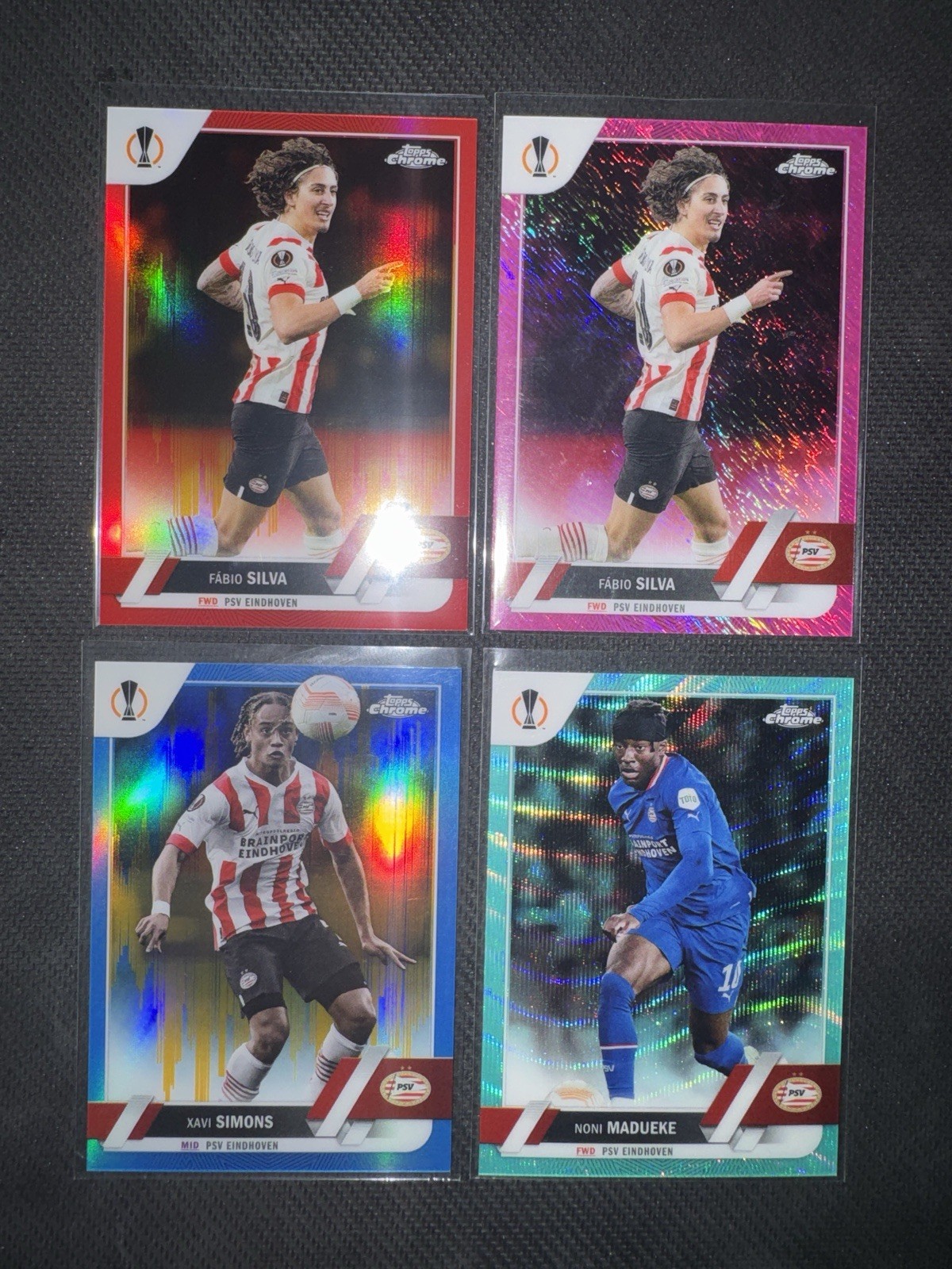 Topps Chrome UEFA Europa League 2023 lotto 4 card Parallelo PSV Fabio Silva