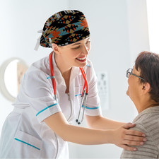 Brain with Knowledge Women  s Working Caps with Scrunchy Long Hair Cover Ribbo...