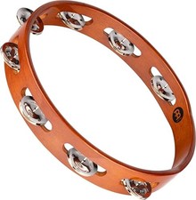 MEINL Percussion Traditional Wood Tambourine with Steel Jingles 1-Row TA1AB