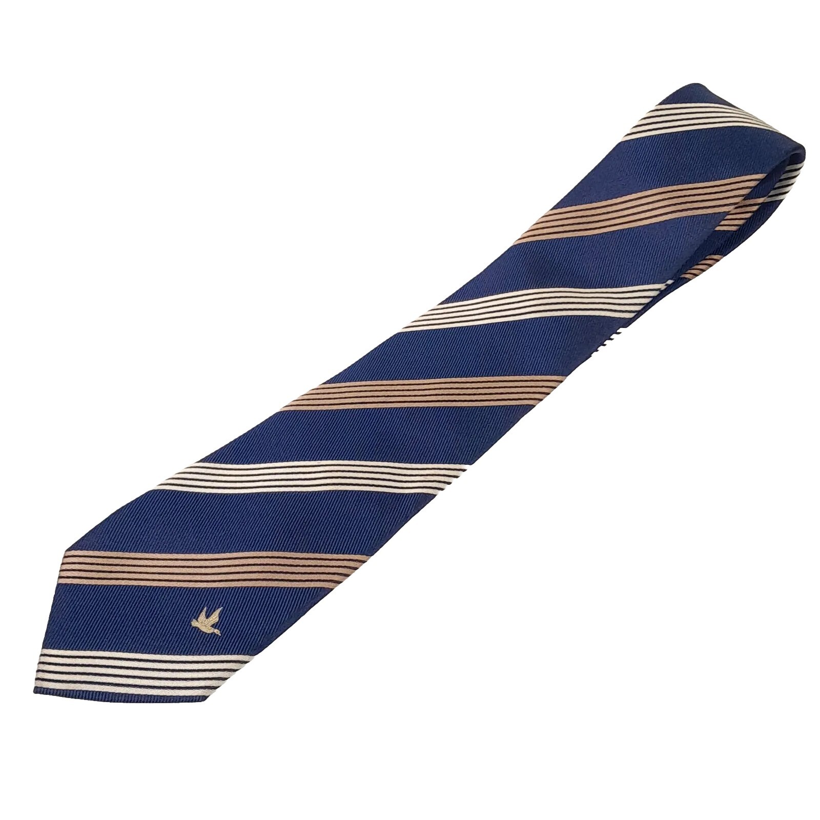 Brooksfield Men's Striped Silk Twill Tie Navy Blu… - image 2