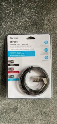 Targus Defcon Universal 3-in-1 Kabelschloss - BRANDNEU - UVP: 45£
