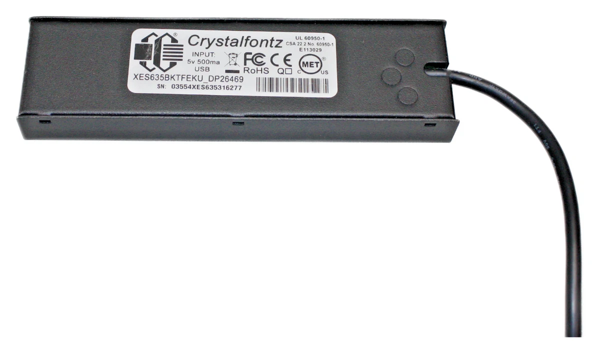 CrystalFontz XES-635 (CFA-635) 20x4 USB LCD Display in Steel Enclosure
