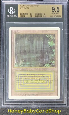 MTG 3rd Edition Revised 1994 Bayou BGS 9.5Q++ (TRUE QUAD++) GEM