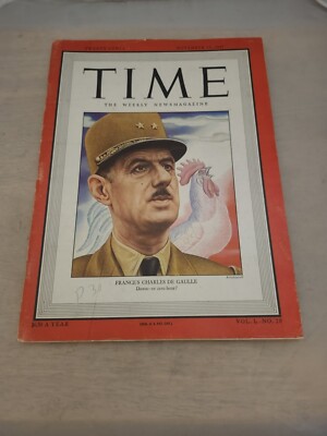 Time The Weekly News Magazine Charles De Gaulle Vol. L Vol. 20 November 17 1947